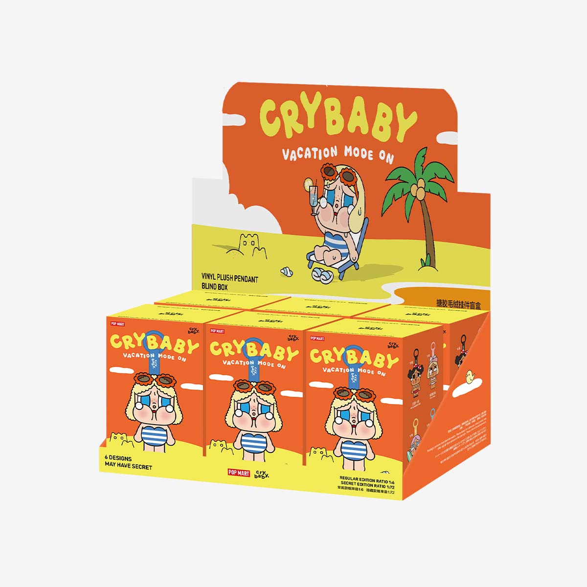 POP MART CRYBABY Vacation Mode On Series-Vinyl Plush Pendant Blind Box