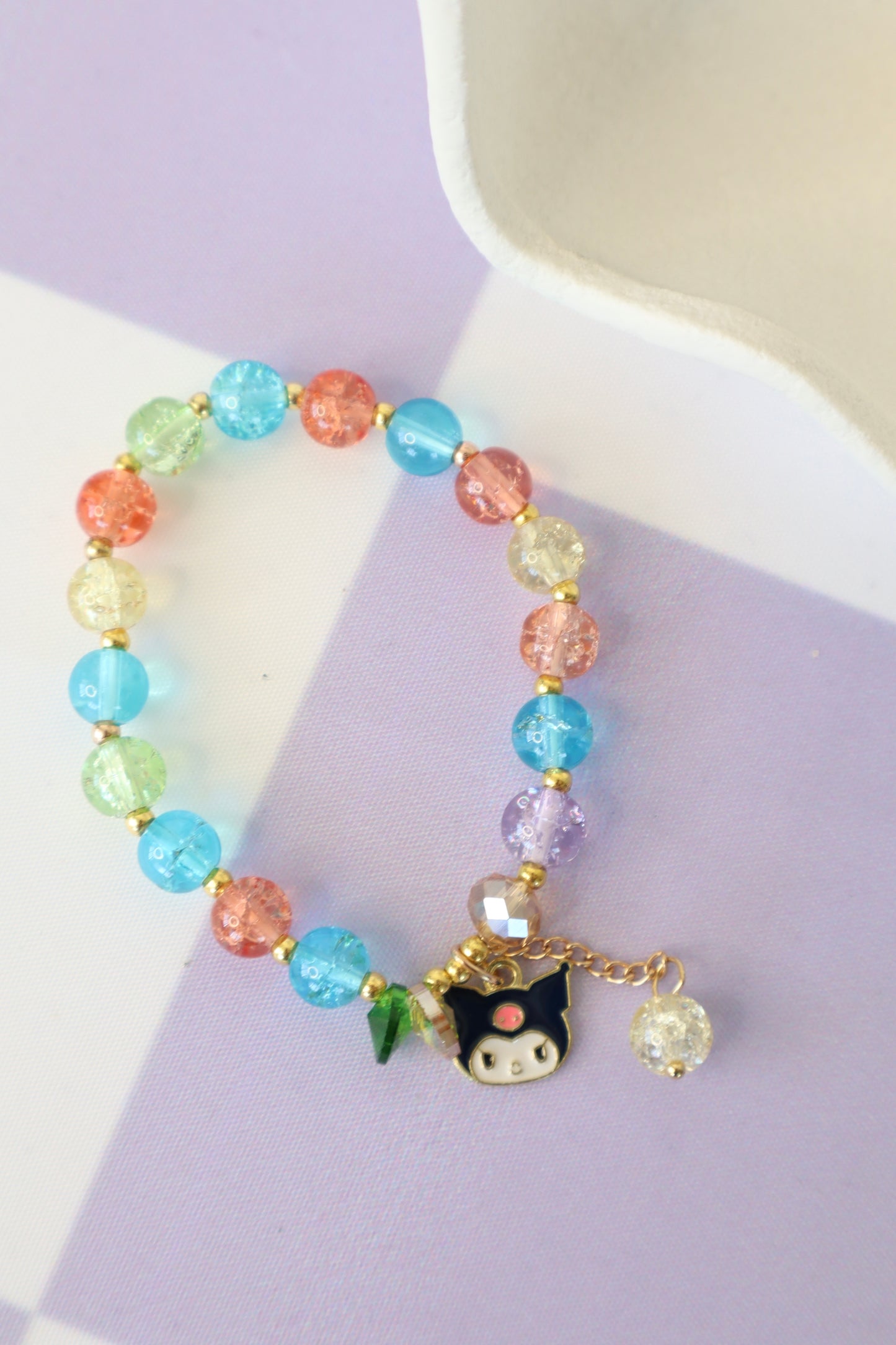 Kuromi Rainbow Beaded Bracelet
