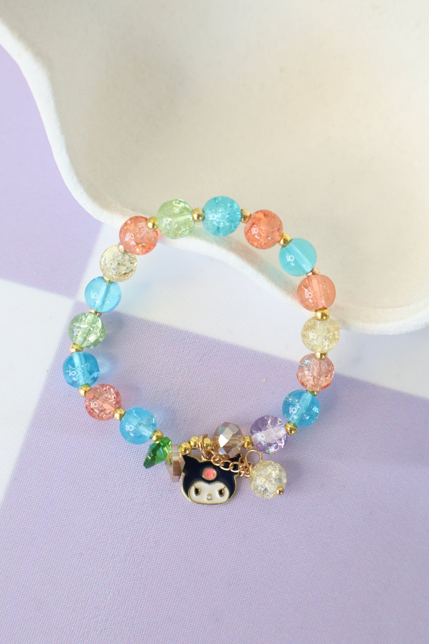 Kuromi Rainbow Beaded Bracelet