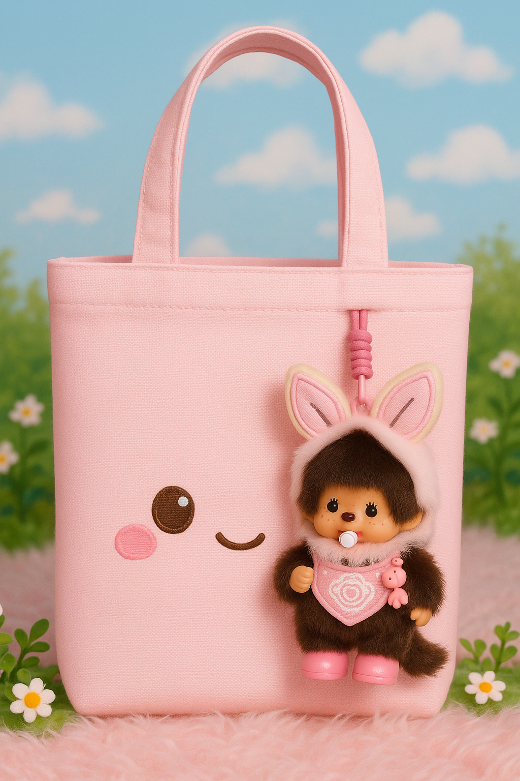 Monchhichi x Bunny Keychain