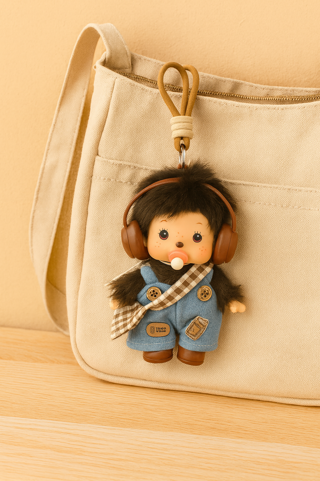 Monchhichi X Overalls Keyring