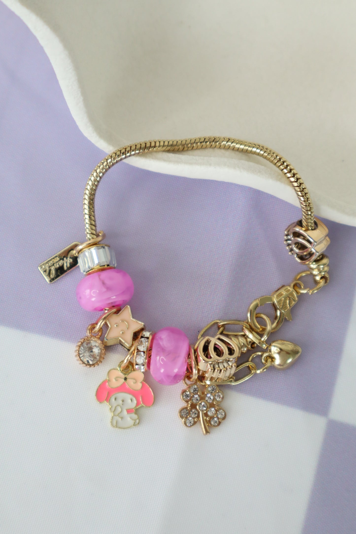 My Melody Gold Love Charm Bracelet