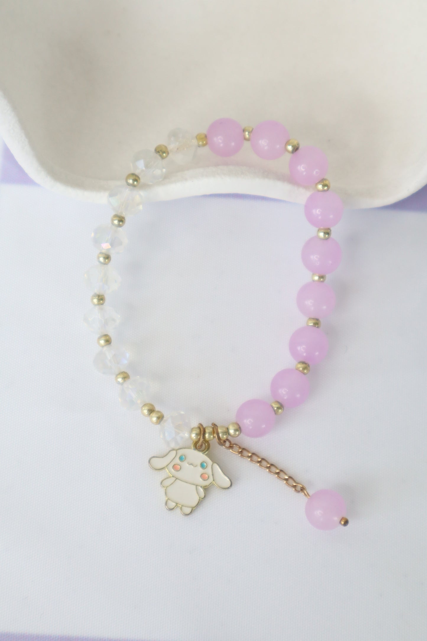 Cinnamoroll White Purple Beaded Bracelet