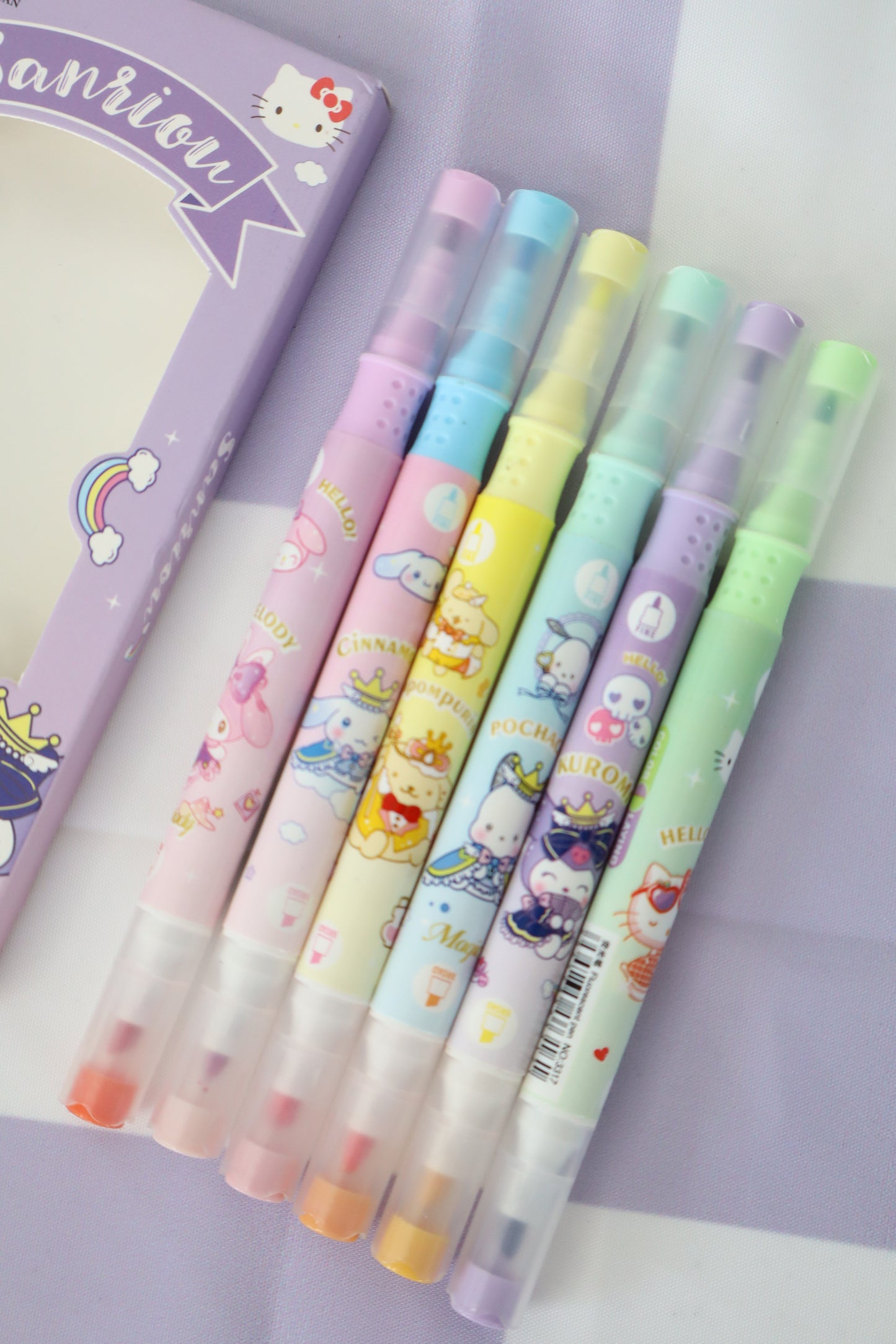 6pk Sanrio Fluorescent Pens