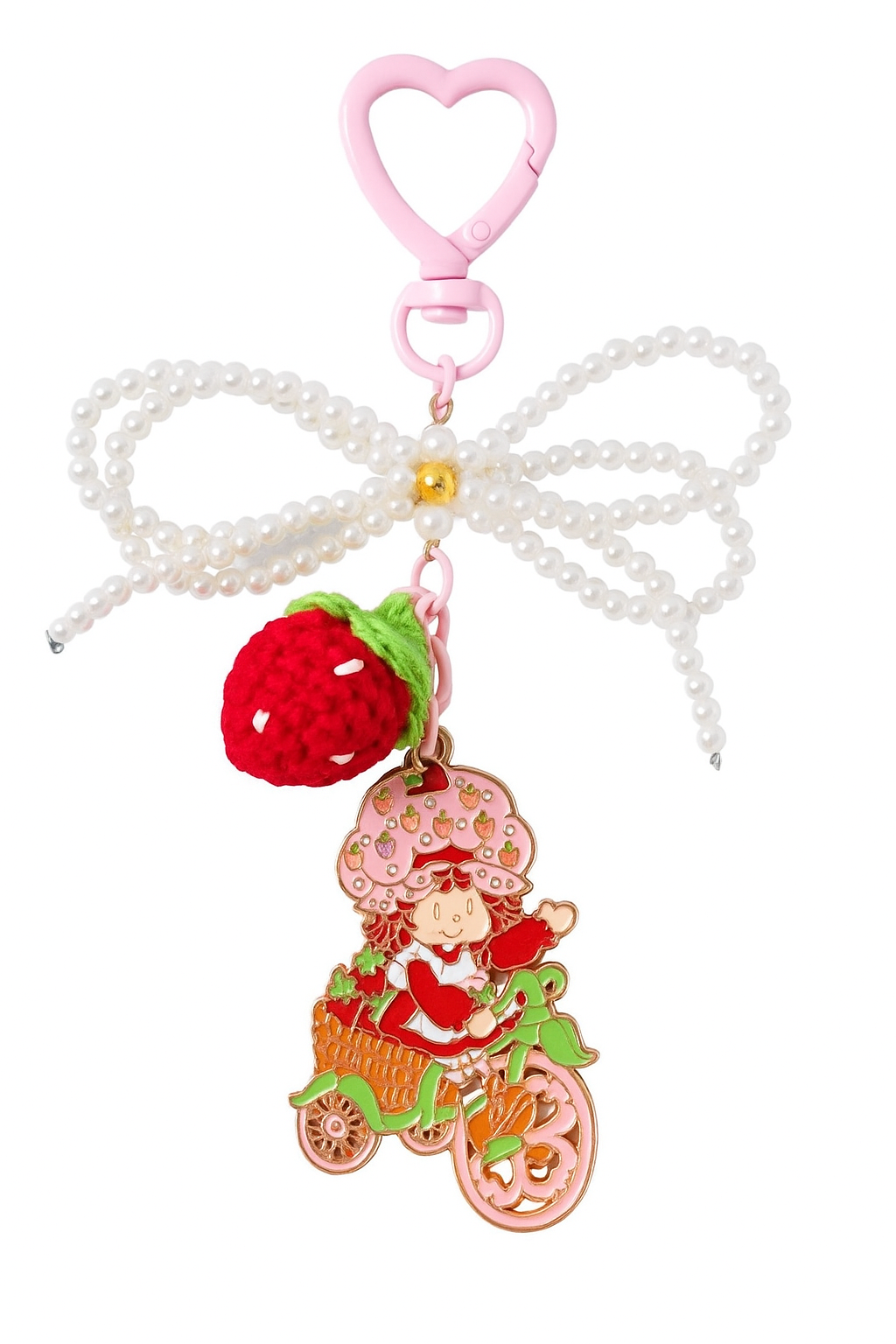 Strawberry Shortcake Crochet Berry Keychain