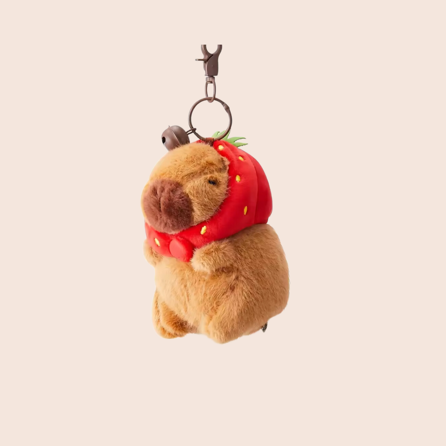Strawberry Capybara Keyring
