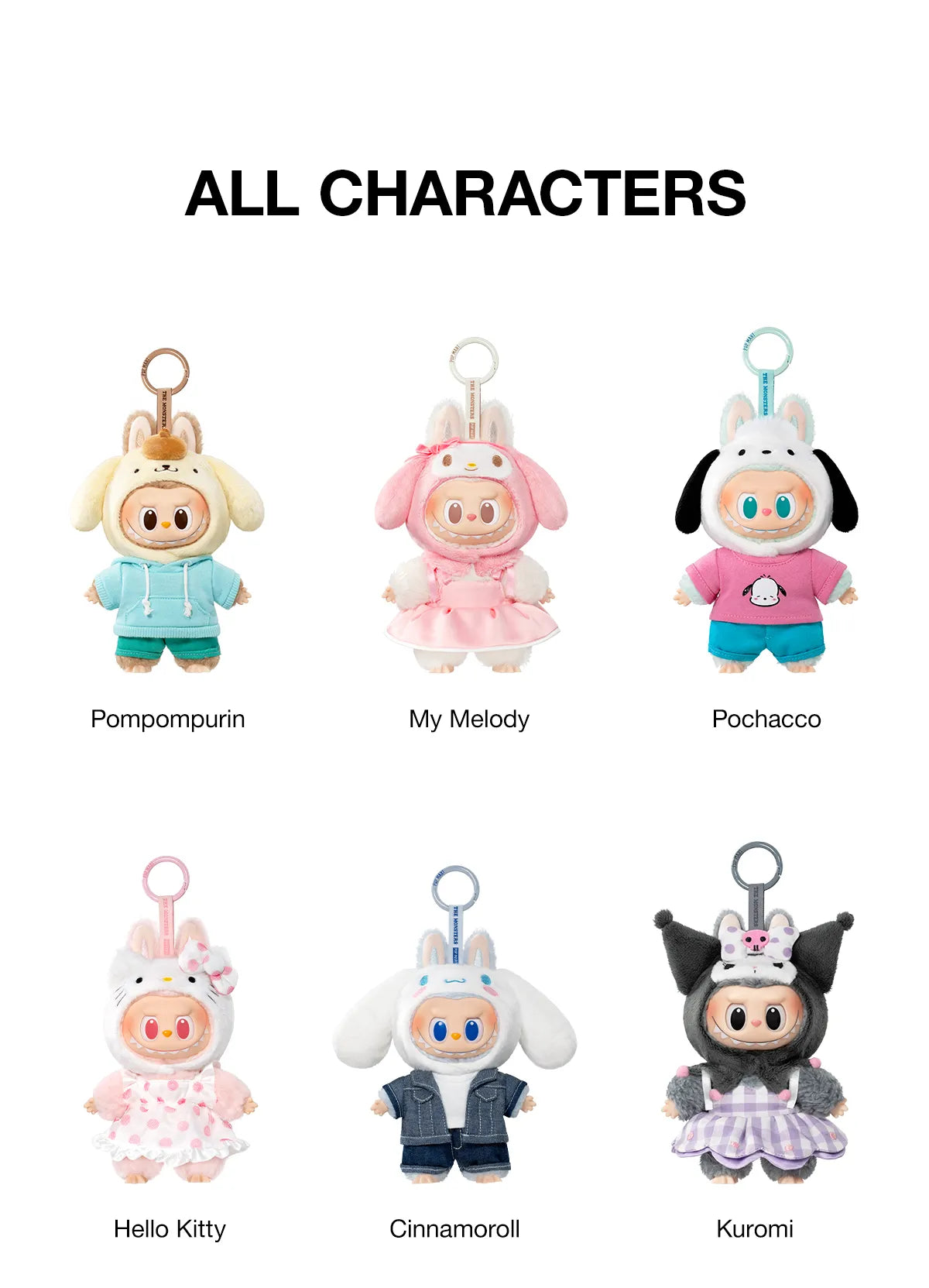 THE MONSTERS × Hello Kitty and Friends Series-Vinyl Plush Pendant Blind Box