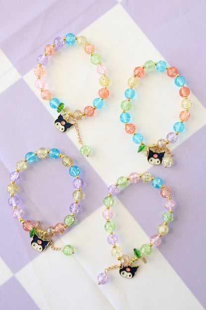 Kuromi Rainbow Beaded Bracelet