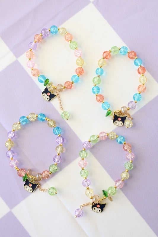Kuromi Rainbow Beaded Bracelet
