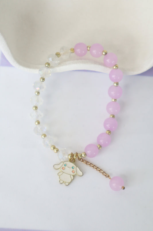 Cinnamoroll White Purple Beaded Bracelet