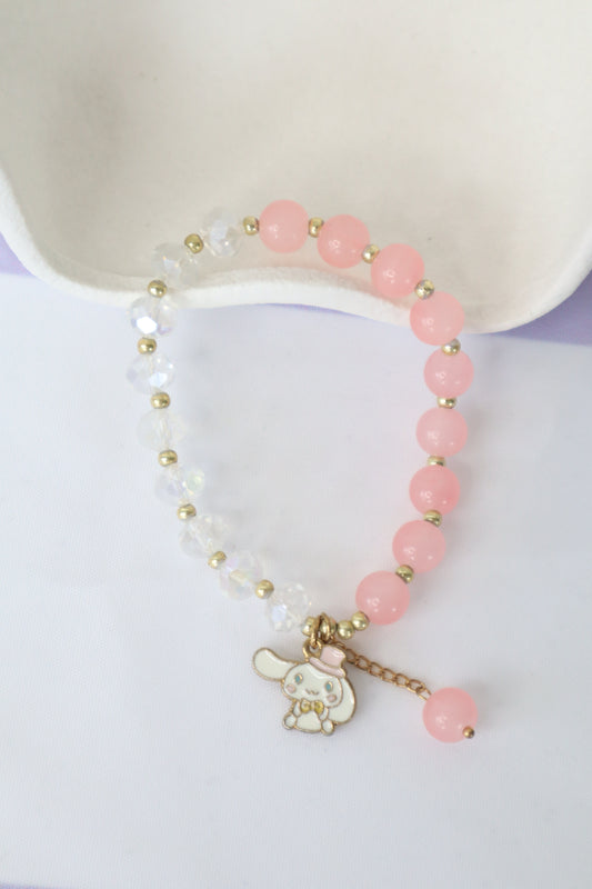 Cinnamoroll White Pink Beaded Bracelet