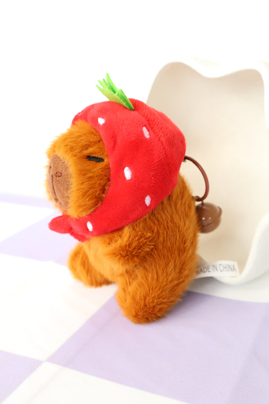 Strawberry Capybara Keyring