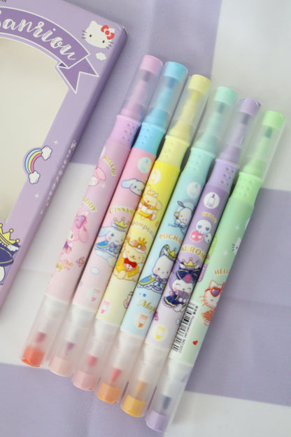 6pk Sanrio Fluorescent Pens