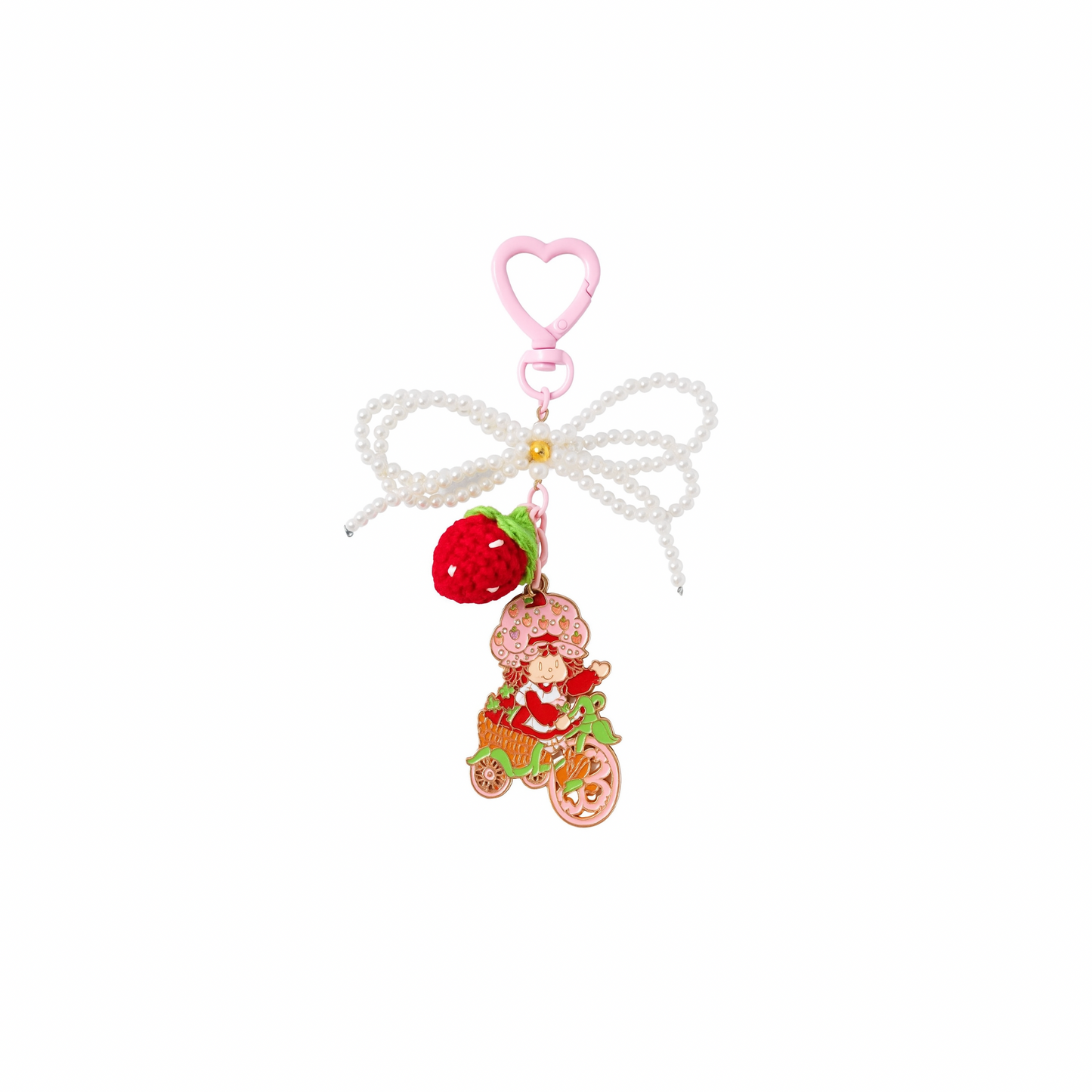 Strawberry Shortcake Crochet Berry Keychain