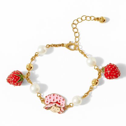 Strawberry Shortcake Gold Charm Bracelet 17-22cm