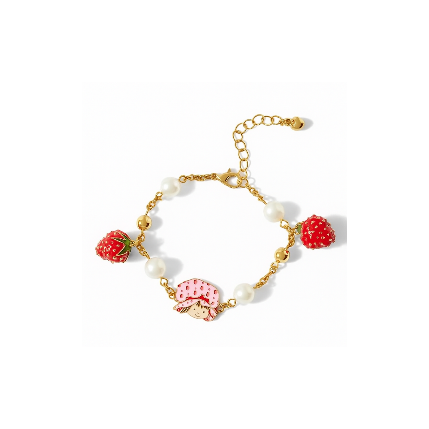 Strawberry Shortcake Gold Charm Bracelet 17-22cm