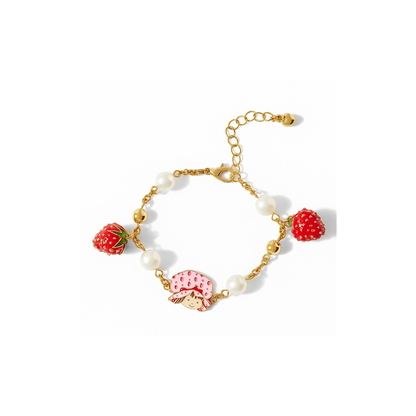 Strawberry Shortcake Gold Charm Bracelet 17-22cm