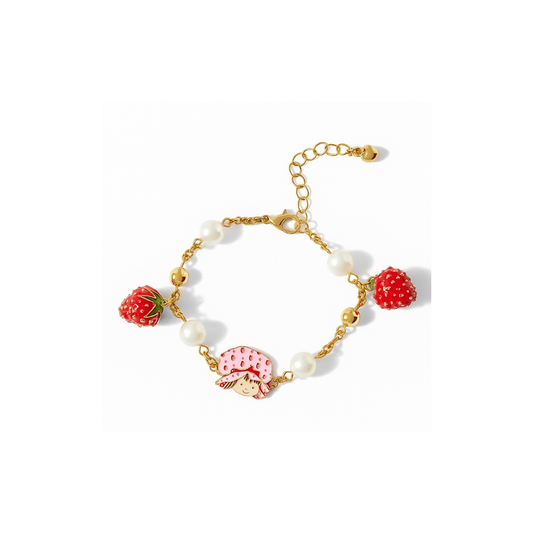 Strawberry Shortcake Gold Charm Bracelet 17-22cm