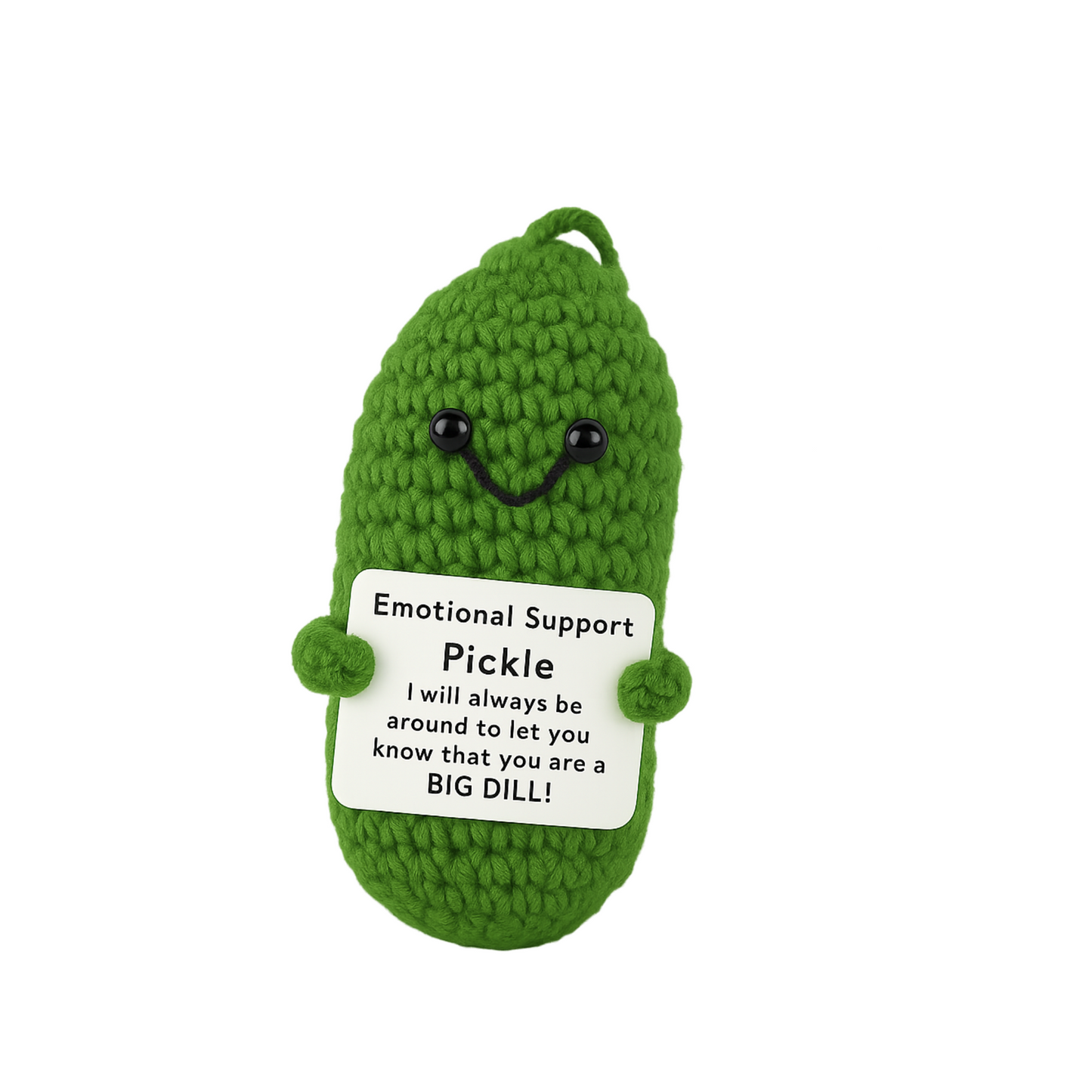 Positive Pickle Crochet Charm