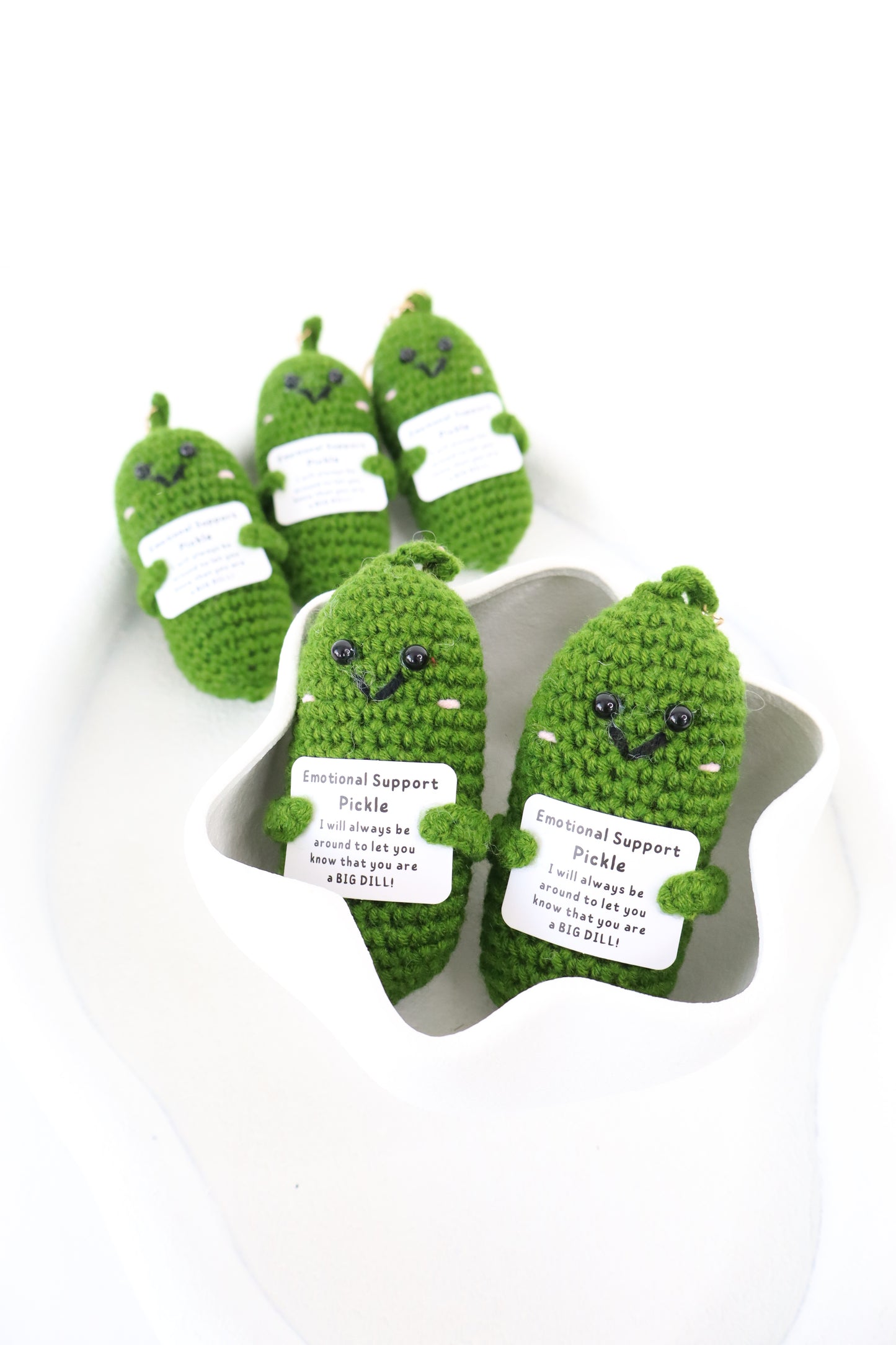 Positive Pickle Crochet Charm